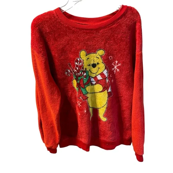 Women's Disney Winnie the Pooh Christmas Fleece Sweater Size XL - Picture 2 of 5